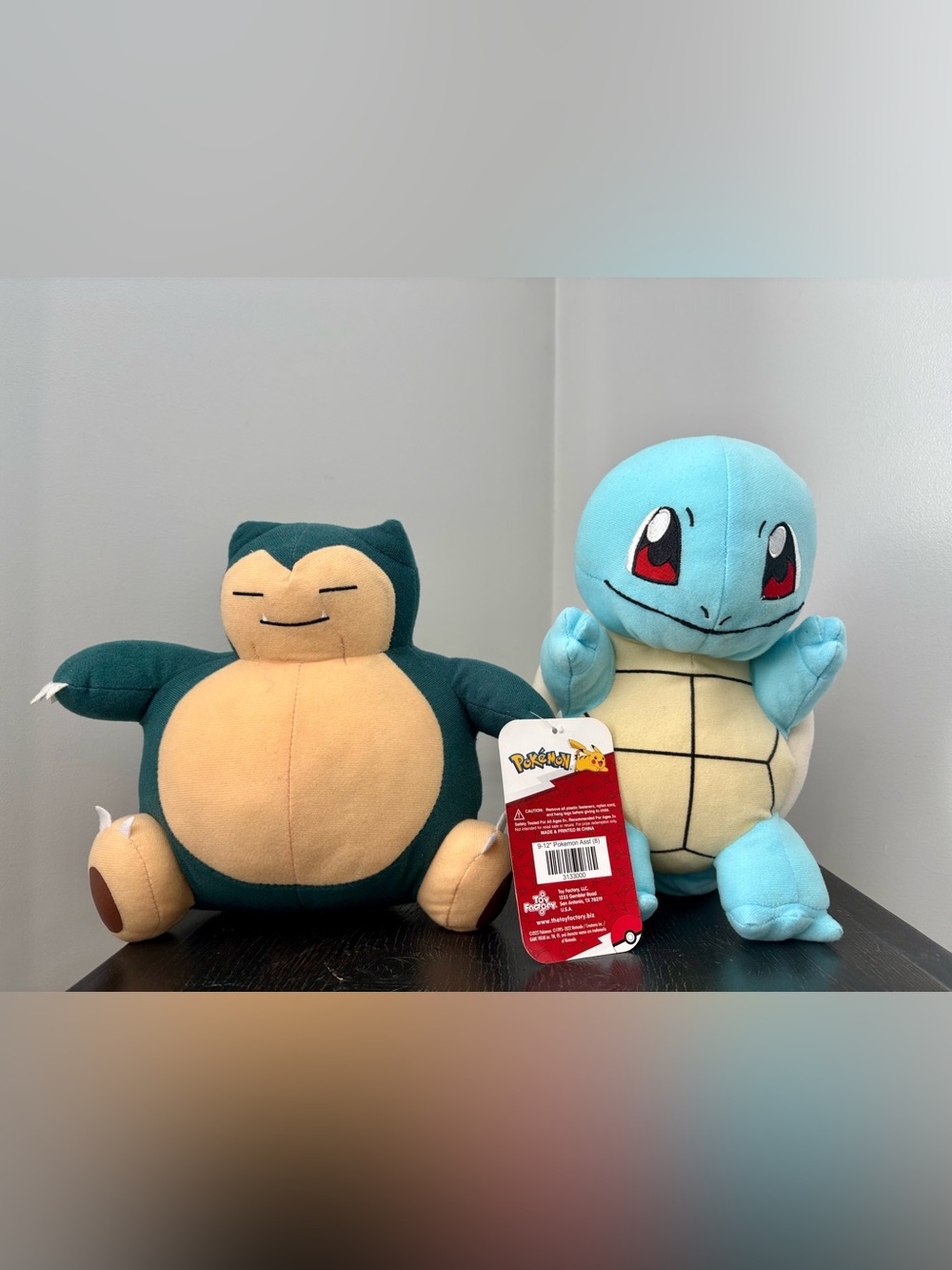 Pokémon Snorlax & Squirtle Plush Duo